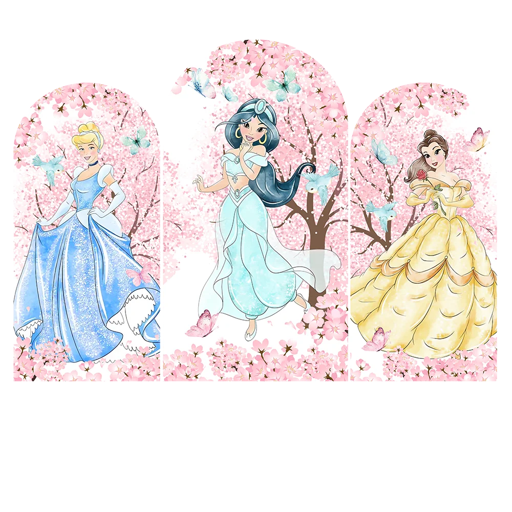 

Disney Princess Arch Backdrop Cover Birthday or Girl's Birthday Party Decor Candy Dessert Table Cover Banner