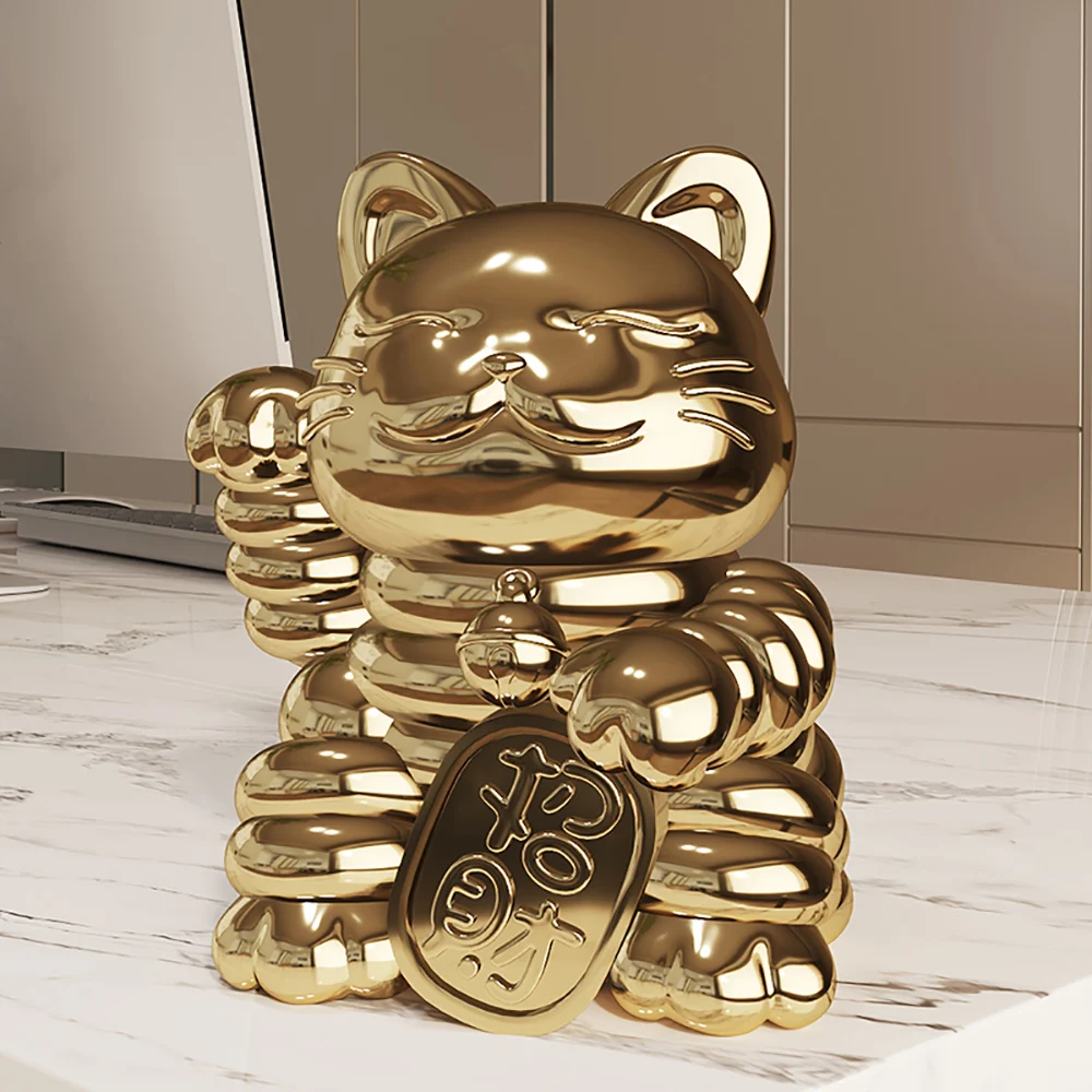 

Simple Home Decor Lucky Cat Sculptures and Figurines for Interior Decor Desk Accessories Porcelain Maneki Neko Table Ornaments