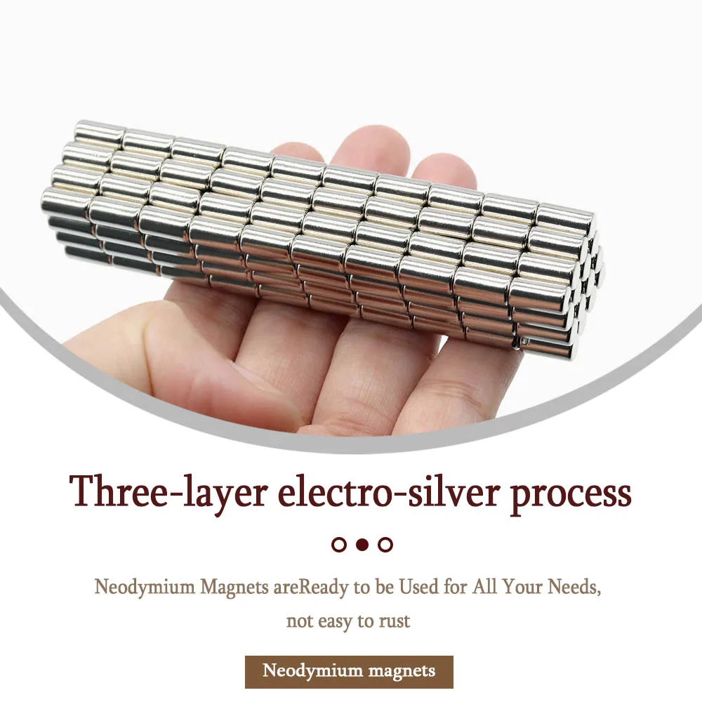 5 mm x 10 mm superstarker runder Neodym-Magnet, leistungsstarke Magnete, N35, kleiner permanenter magnetischer NdFeB-Kühlschrankmagnet, 5 x 10 – Detail 3