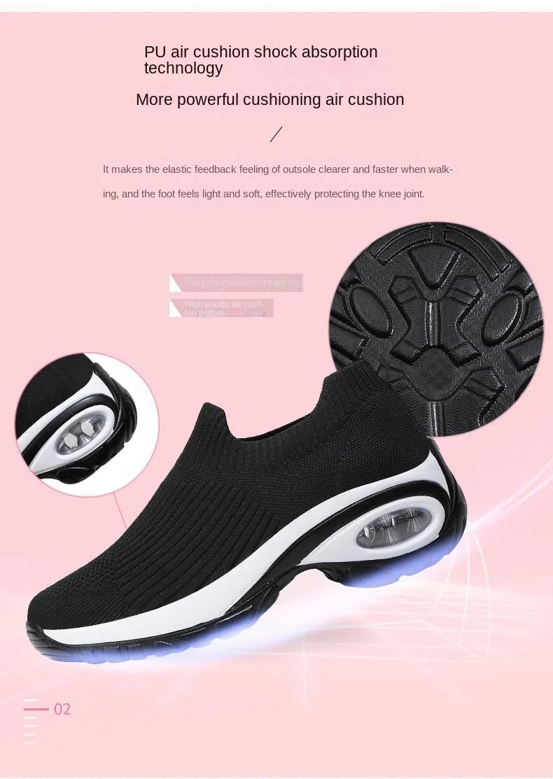 Women's casual and versatile summer running shoes Comfortable fly woven breathable loafers slip on sneakers