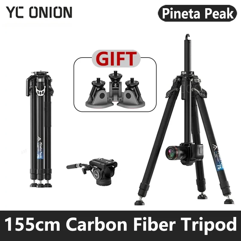 YC-Onion-155cm-Pineta-Peak-Carbon-Fiber-One-Step-Photo-Video-Tripod