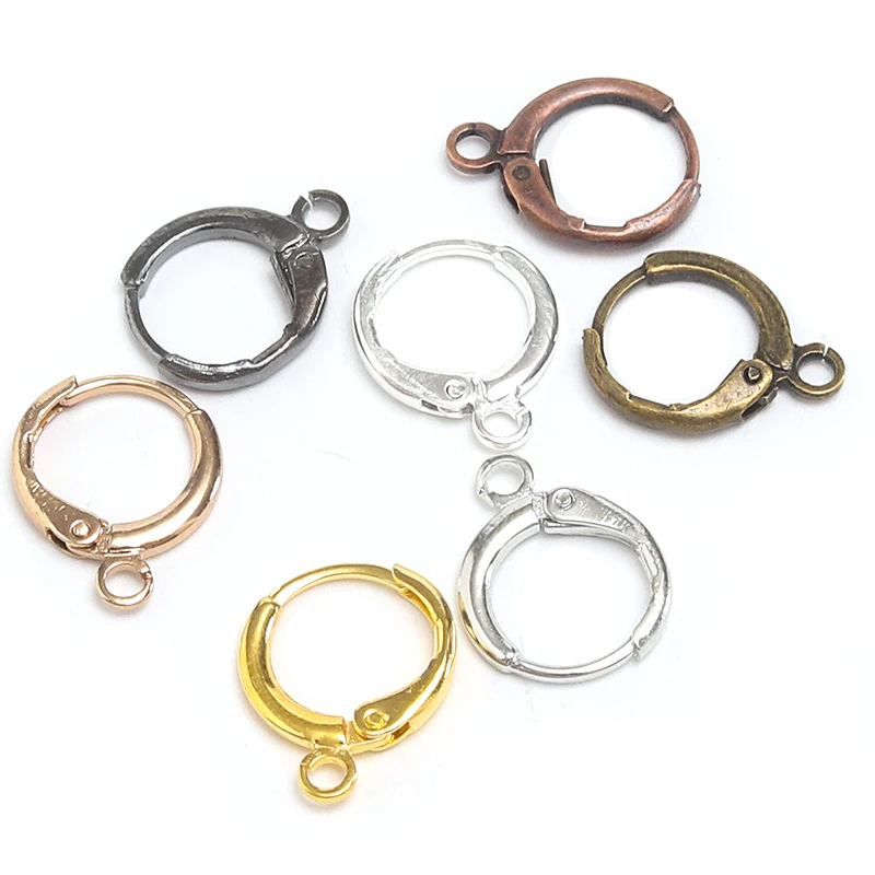 20 Stück Ohrringe mit Sprung haken runde Hebel ohrring haken Ohr drähte Ersatz im französischen Stil, golden und silber