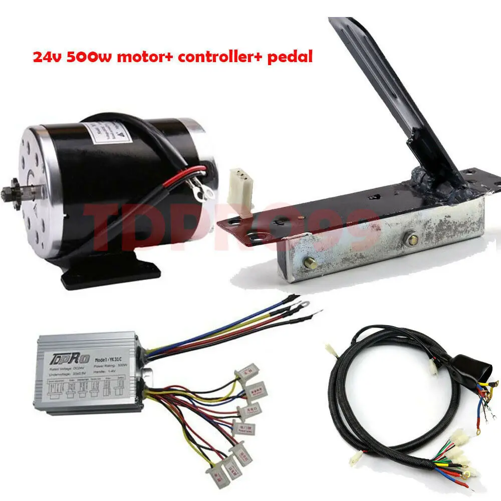 

TDPRO 24V 500W щетка мотор регулятор скорости педаль комплект электрический ATV Скутер Go Kart