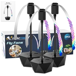 Fly Repellent Table Fans - USB-Powered Silent Soft-Blade Fans (B-3 Flowerpot)