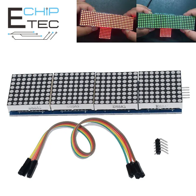

Free shipping MAX7219 Dot Matrix Module 4 in1 4 Dot Matrix in One Display Module MCU Control Drive Module