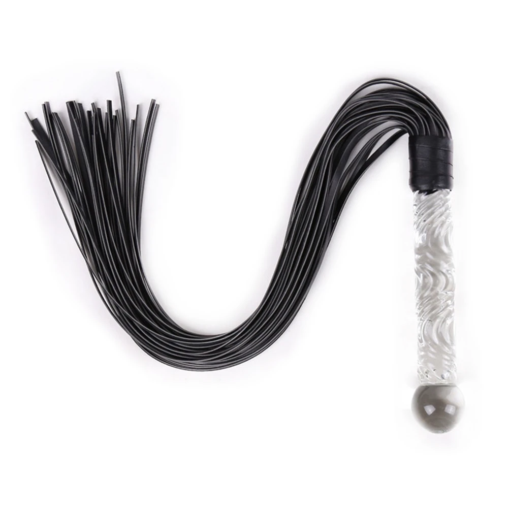70CM Glass Handle Premium PU Leather Tassel Horse Whip Equestrian Riding Crop Whips for Horse Training 3