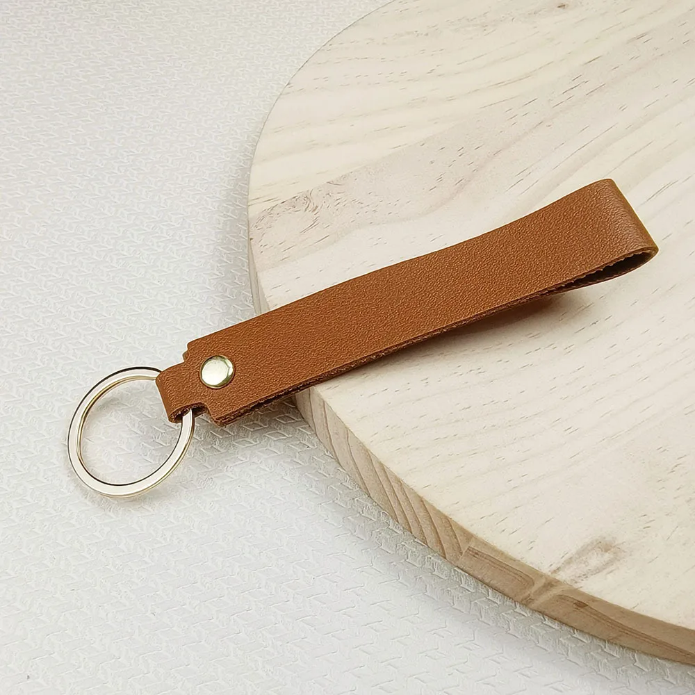 1/5 stücke Bunte PU Leder Schlüsselbund Metall Schlüsselring Für DIY Auto Geschenke Schlüssel Kette Schmuck Machen Liefert Zubehör Handwerk Erkenntnisse – Detail 3