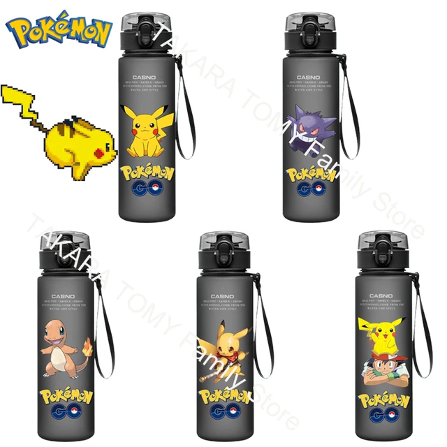 Kawaii Pokemon Anime Water Bottle Pikachu kids Portable Plastic Water Glass  Pokemon Adult High Capacity Sports Water Cup 560ML