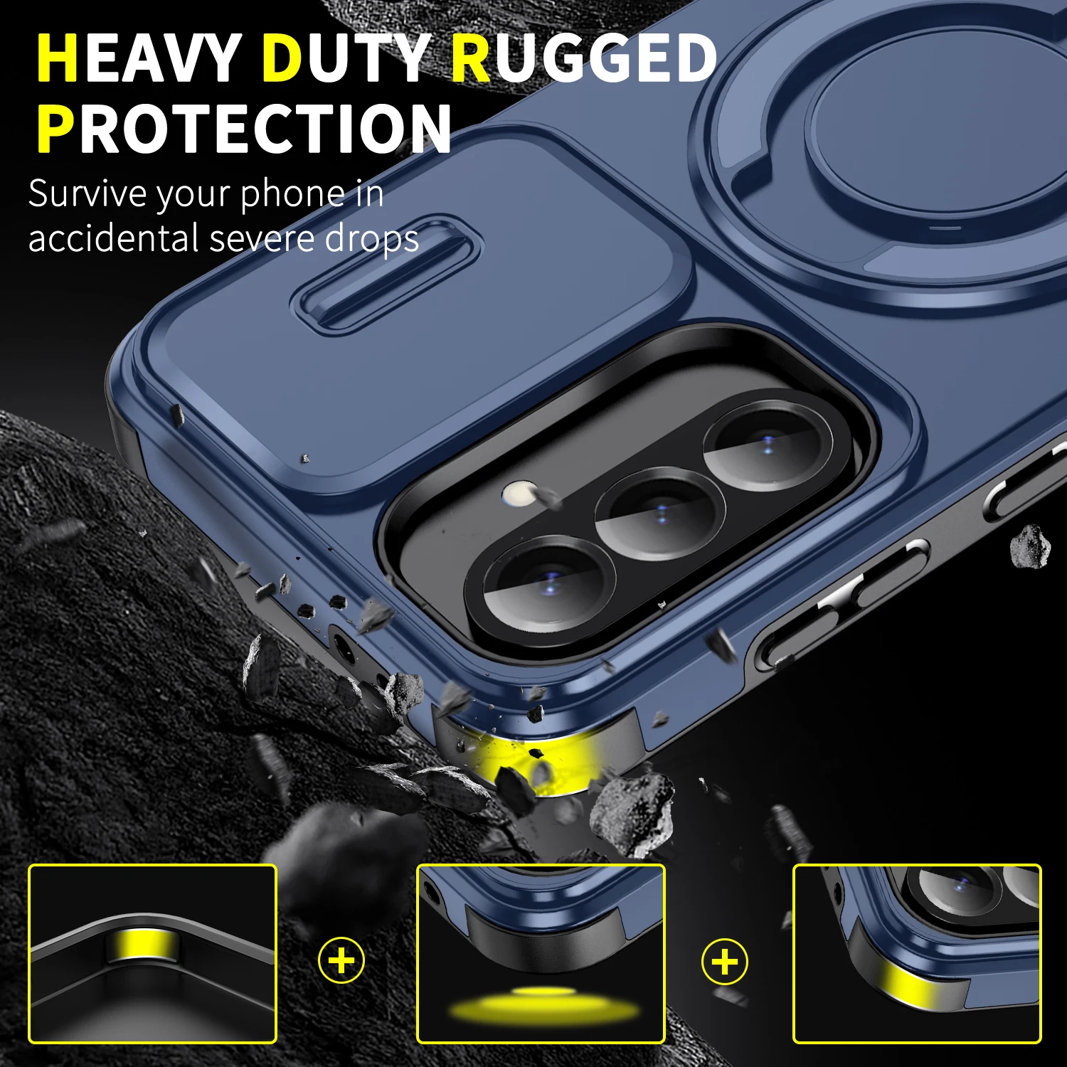 Enhanced Armor Case with Stand Holder - Matte Protective Cover