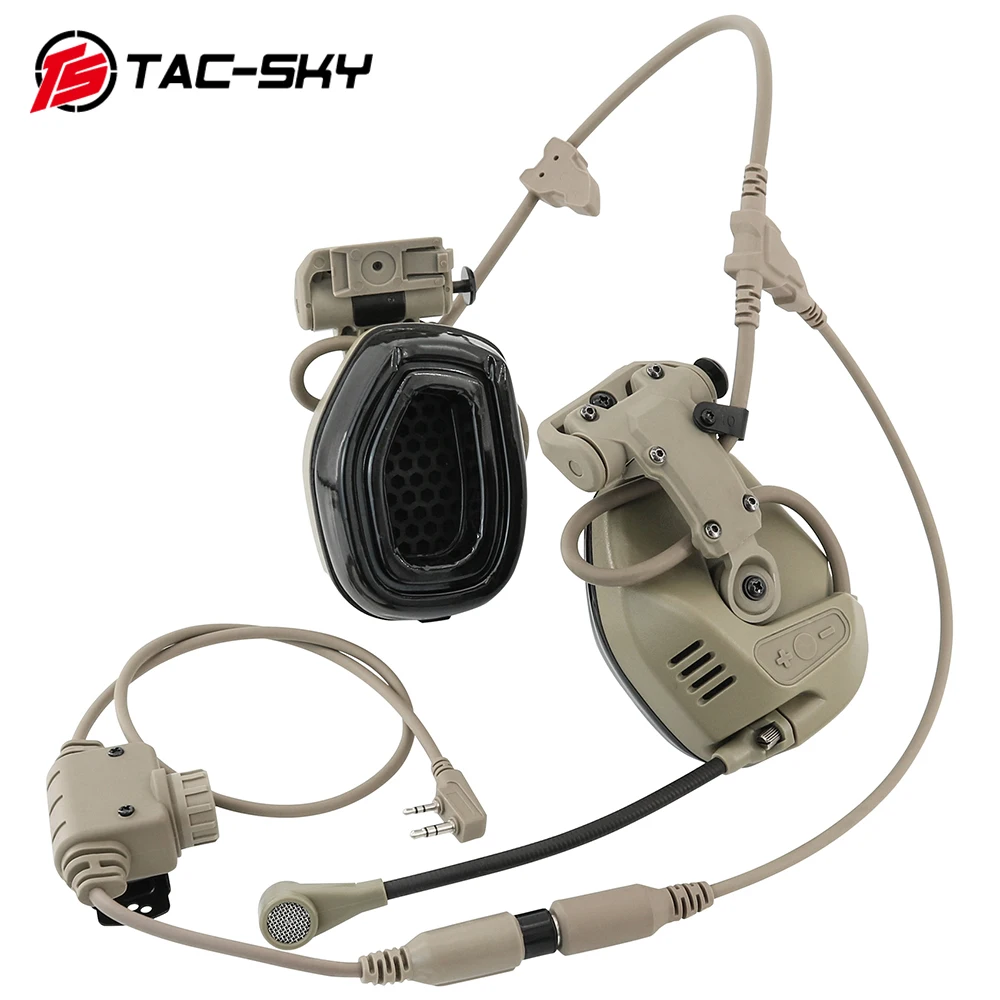 TS TAC-SKY RAC Tactical ARC Rail Attached Communication Headset  Noise Reduction For Fast Helmet Tactical RAC Headset