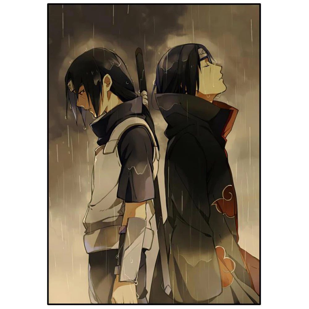 Canvas Painting Around Classic Anime HD Naruto Uchiha Sasuke Itachi Wall Art Poster Print Mural Picture