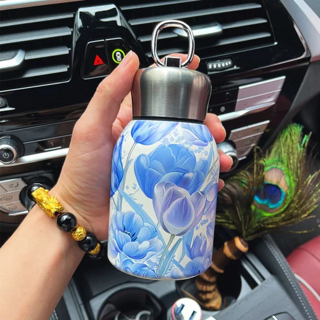 Portable 304 Stainless Steel Insulated Cup 300ml Mini Coffee Mug Double Wall Leak-Proof Water Bottle Outdoor Travel Office