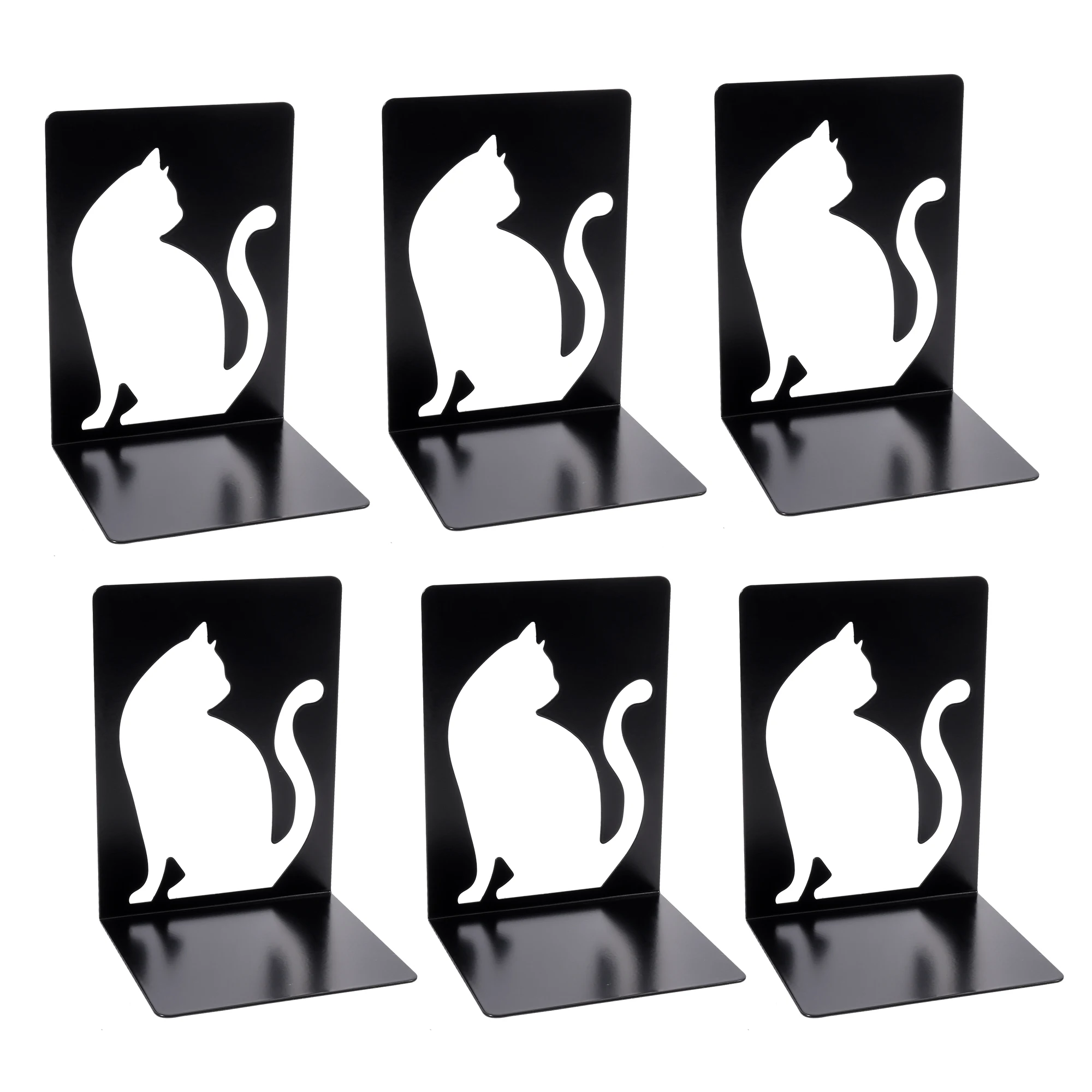 1Pairs Cat Bookends Hollow Animal Learning Work Office Table Desk Retractable Decoration for Students Teachers Office Supplies
