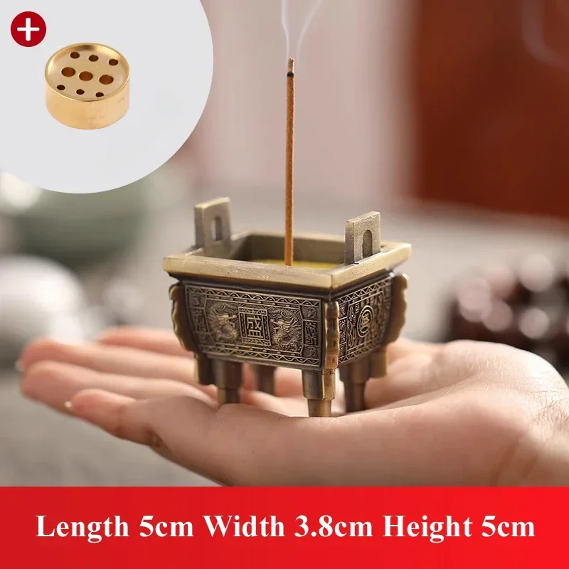 Mini Ding Shaped Incense Burner Home Indoor Tea Ceremony Decor Fragrance Sandalwood Vertical Antique Incense Insertion Seat, 1Pc