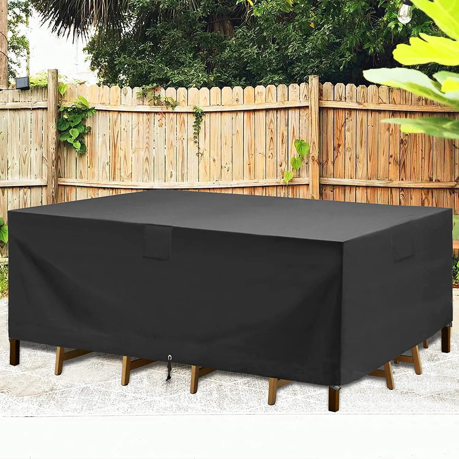 

waterproof custom logo 600D Polyester heavy duty dust proof outdoor patio table cover outdoor garden furniture covers