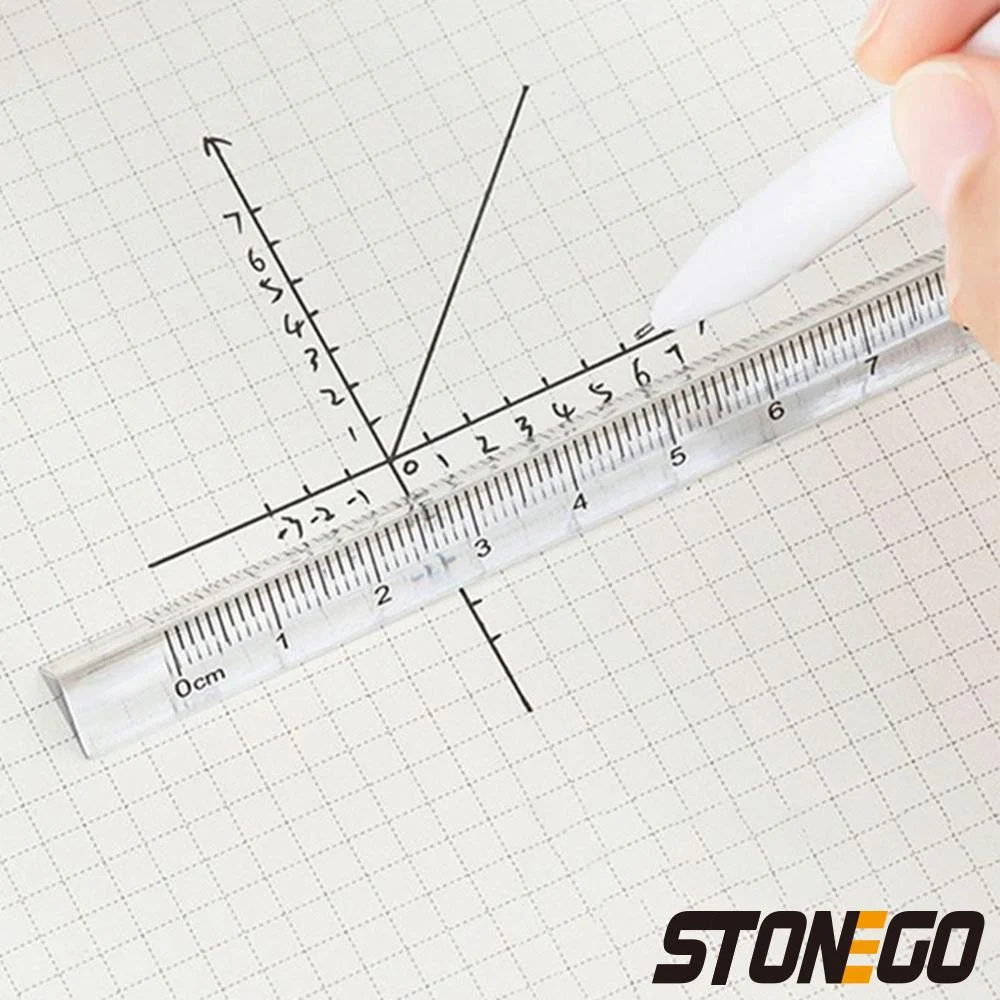 투명 삼각자, 양면 눈금, 그림 그리기, 측정, 사무실, 학교 용품, 크리스탈 삼각자, 30cm, 12인치