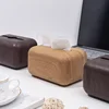 Tissue Box Napkin Storage Holder Wooden Cover ABS Toilet Paper Case Container Simple Stylish Home Car Desktop Organizer Shelves 3