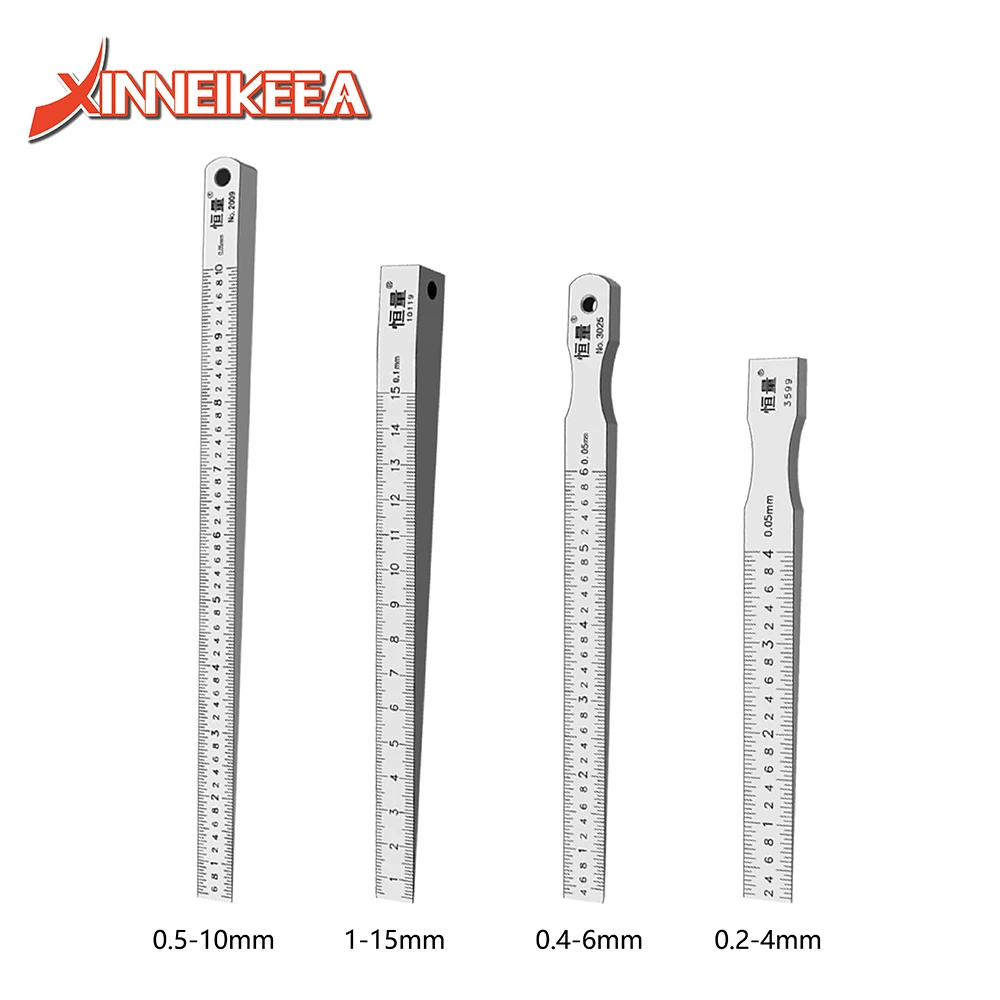0.2-4 0.4-6 0.5-10 1-15mm High Hardness Stainless Steel Slope Gauge Flatness Gap Detection Between Slope Wedge Feeler Gauge