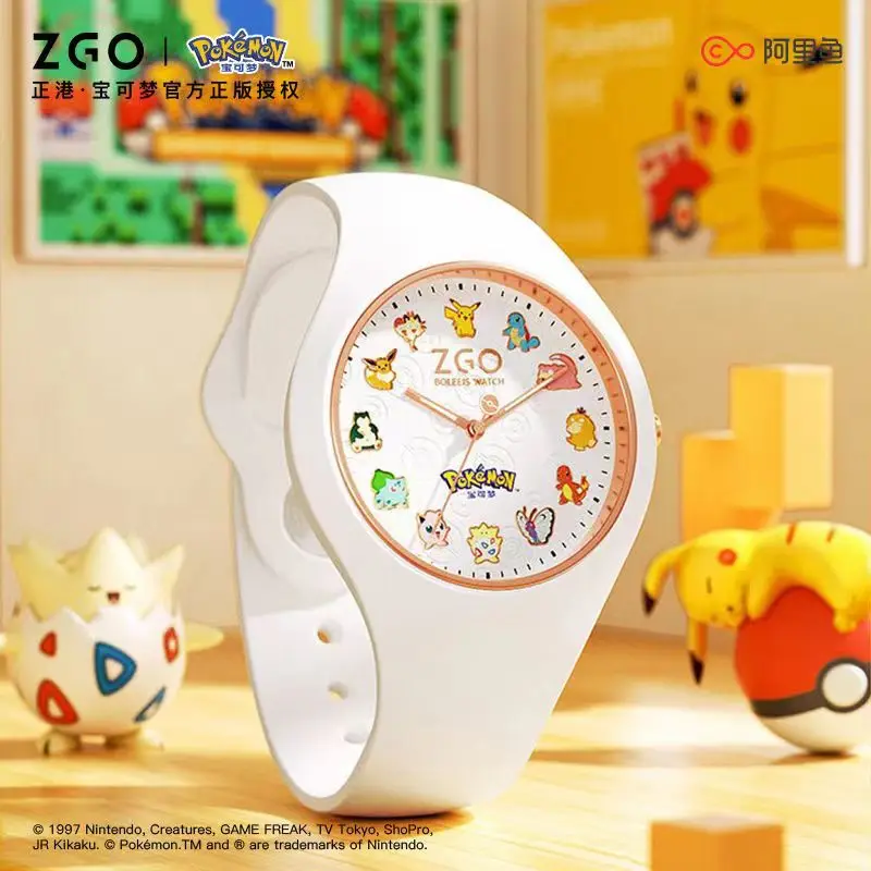 

Pokemon Genuine Zgo Co-branded Luminous Waterproof Watch Cartoon Male and Female Student Quartz Electronic Watch High-value Gift