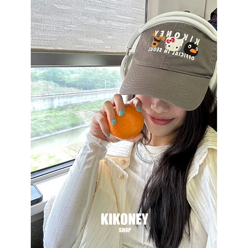 Hello Kitty Sanrio Baseball Cap Kawaii Y2K Cartoon Cute Anime Student Adult Outdoor Sports Duck Tongue Cap Toys Girls Gifts