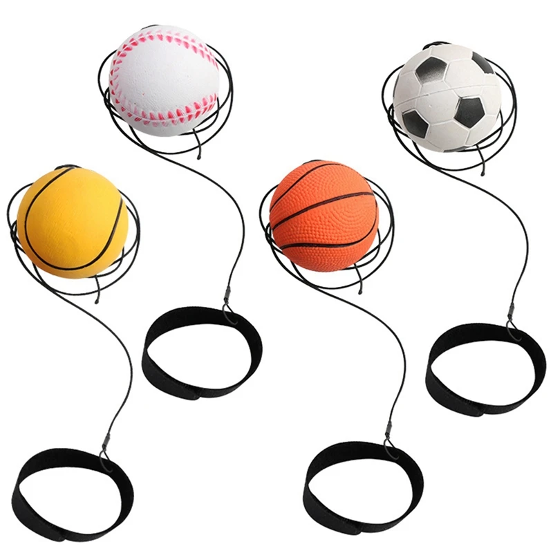 Wrist Exercise Rubber Balls Physical Fitness Hand Stress Ball Finger Muscle Arm Training Ball Flexibility Bouncing Strings