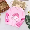 Sanrio Kuromi Children's Long Sleeve T-shirt Pure Cotton Girl Thin Tops Fake Two-piece Base Shirt Spring and Autumn Outfit 4