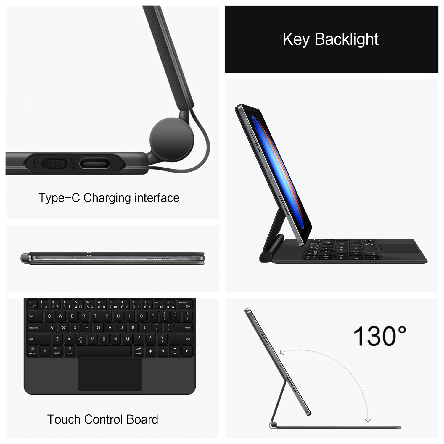 Backlight Magic Keyboard For XIAOMI Pad 6S Pro 12.4" Mi Pad 6s Pro12.4 Smart Case Portuguese Spanish Arabic German keyboard