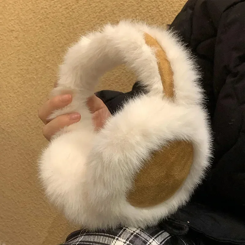 Women Suede Plush Earmuffs Wool Solid Warm Outdoor Skiing Cycling Windproof Cold-Proo Winter Fluffy Earflap warm earmuffs fur earmuffs