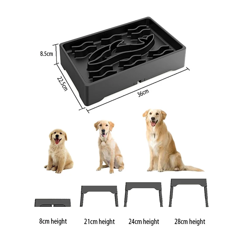 Raised Dog Bowl Elevated Dog Feeder Slow Feeder Tall Dog Bowl Stand Raised  Feeder For Small To Large Dogs To Prevent Choking - AliExpress