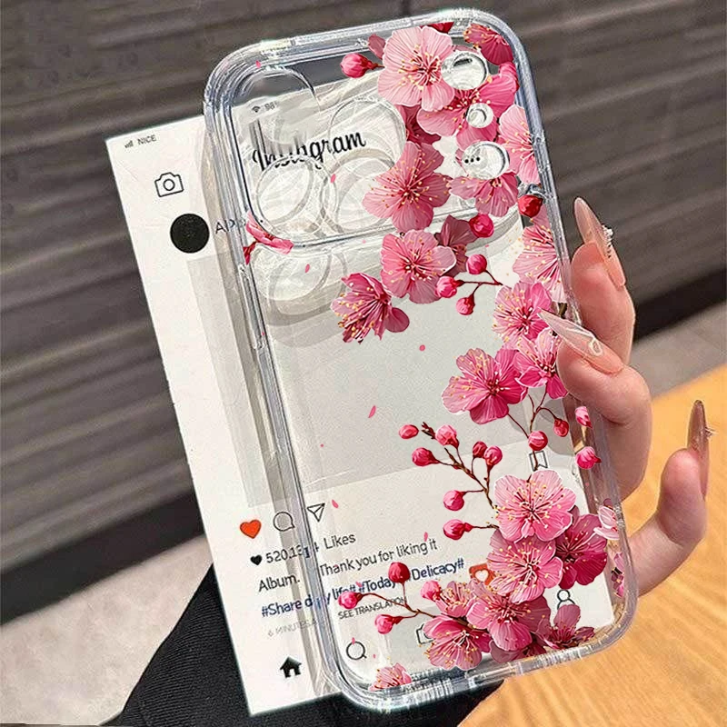Luxury Little Pink Flower Daisy Shockproof TPU Case