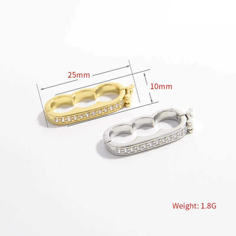 2Pcs Pearl Enhancer Shortener Clasps Brass Interchangeable Bail Connector  with Safety Catch for Diy Bead Necklace Jewelry Making