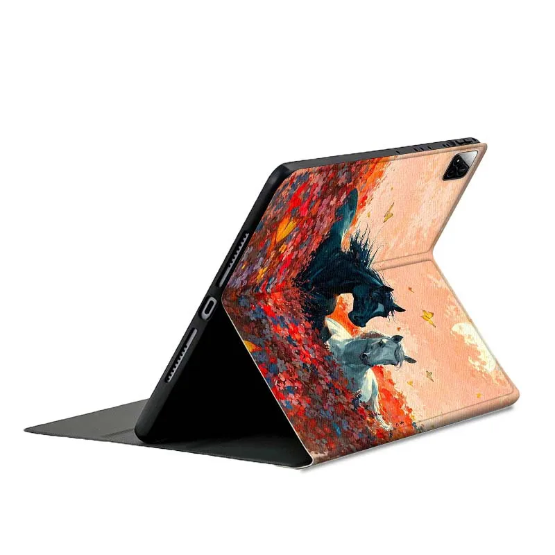Artistic Horse-Themed Soft Tablet Case - Universal Fit