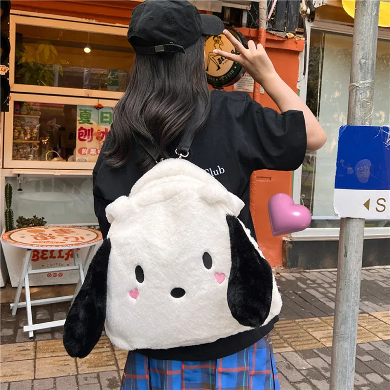 

Big Ears Imitation Lamb Hair Shoulder Bag For Women New Soft Warm Plush Tote Bag Large-capacity Shopper Bag Kawaii Handbags Sac