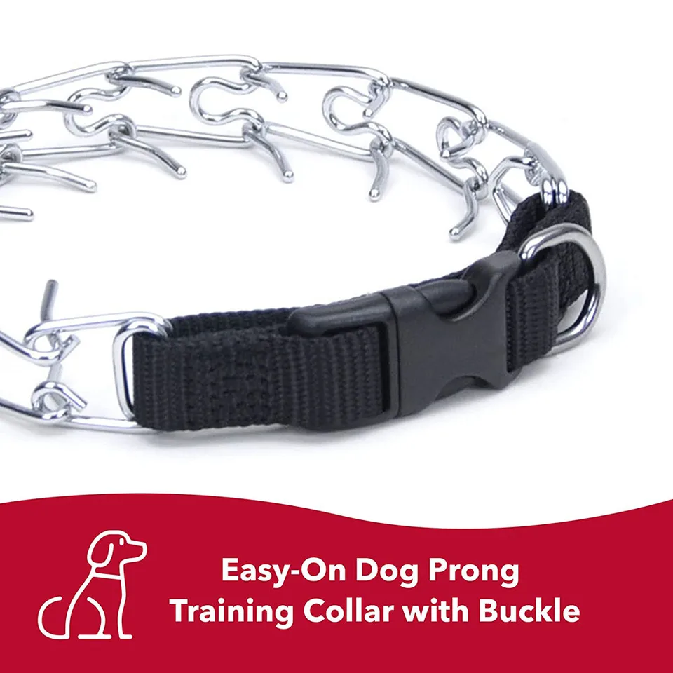 Adjustable Prong Training Collar For Large Dogs - Quick Release Buckle (18-20")