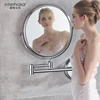 Bathroom Makeup Mirror Wall Mounted Cosmetic Extendable Shower Black Luxury Folding Mirror Extend Double Side Mirror for Hotel 1