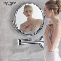 Bathroom Makeup Mirror Wall Mounted Cosmetic Extendable Shower Black Luxury Folding Mirror Extend Double Side Mirror for Hotel 1