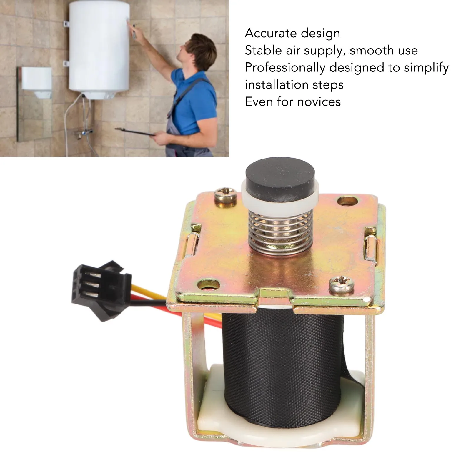 Gas Water Heater Inlet Valve Solenoid Valve, Heater Electromagnetic Valve Gas Inlet Intake Safe Accurate Control Accessories 3V
