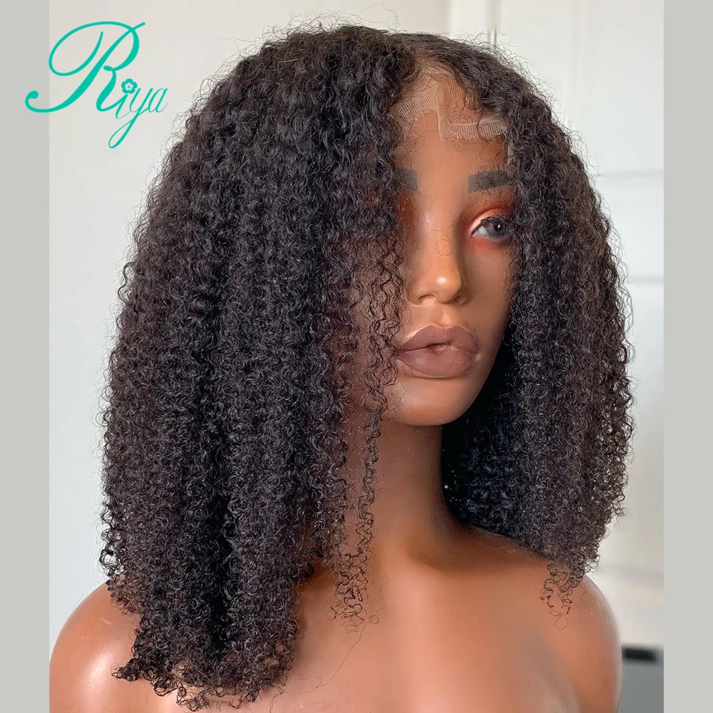 Brazilian Colored Afro Kinky Curly 13x4 Lace Front Human Hair Wigs For Women Curly Human Hair Wig With Baby 150% Remy