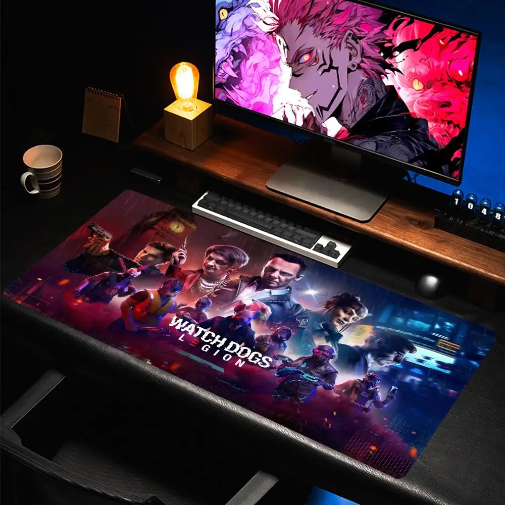 Hacker Army W-Watch Dogs Legiones  Mouse Pad Rubber Gaming Mouse Pad New Style Edge-Locking Anti-Slip Large Computer Laptop Keyboard Desk Mat