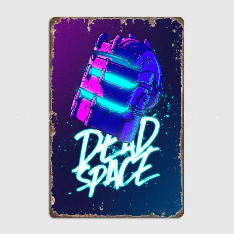 Dead Space 80S Vintage Estetica Art Poster Pattern Targa In Latta Con Insegna Al Neon-Decorazione Da Parete Per Bar/Caffè/Ristorante