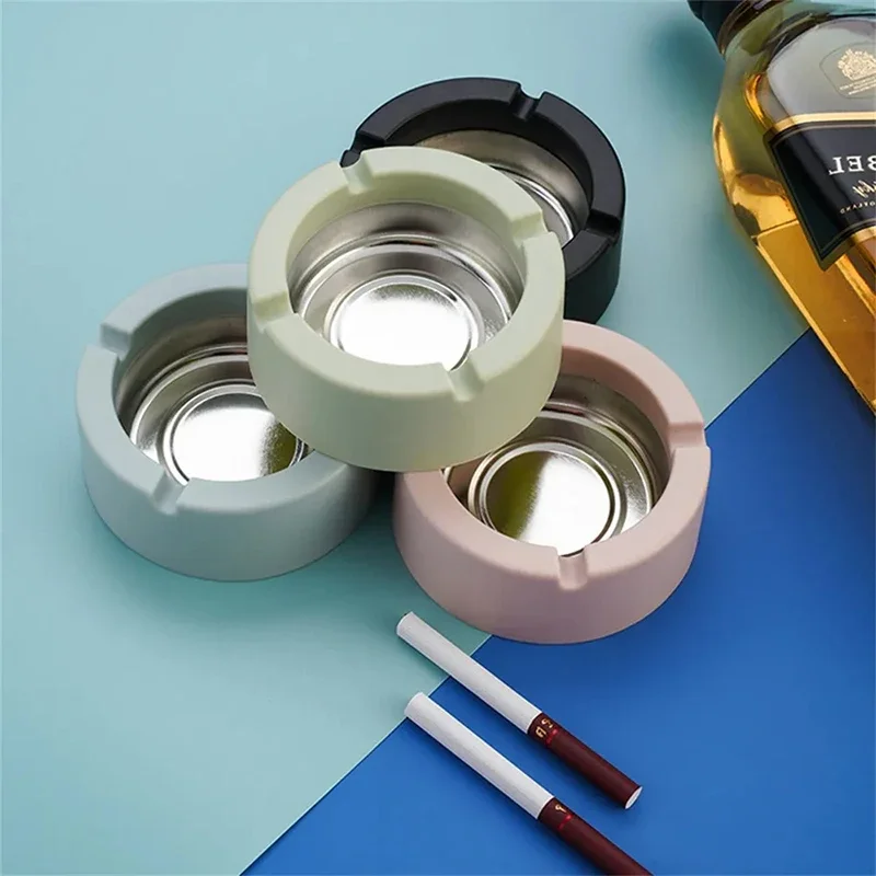

Ashtray Tinplate Ashtray Plastic PP Simple Fashion Style Nordic Style Household Ktv Hotel Stainless Steel Cigarette Ashtrays