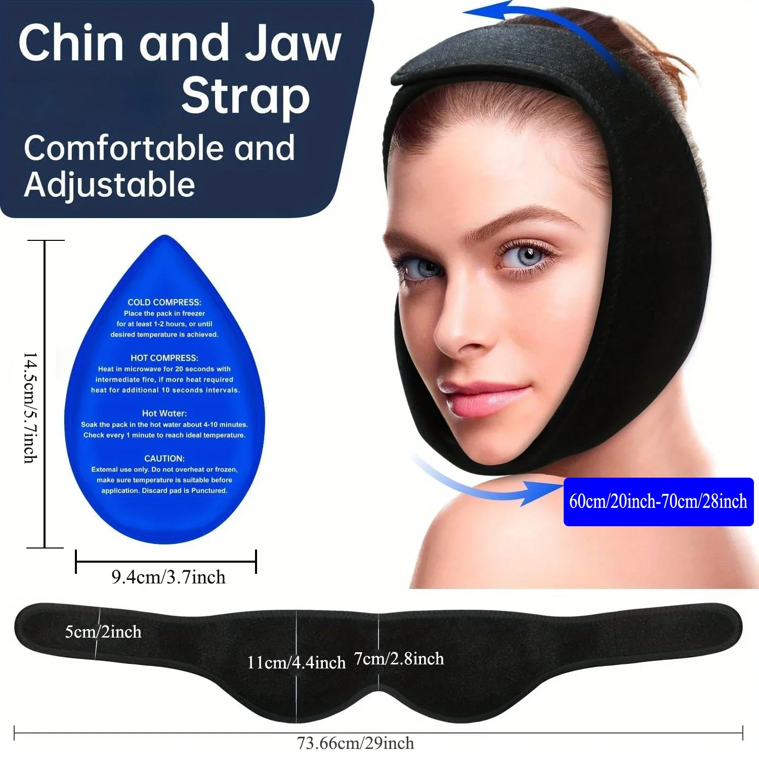 Wisdom Teeth Ice Pack Face Wrap for Wisdom Teeth Removal Toothache Pain Relief TMJ Jaw Ice for Face Oral Surgery Dental Implant