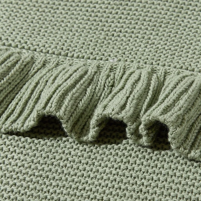 Baby Blanket for Newborns Cotton Ruffle Knitted Wrap Towel Soft and Breathable Bed Blanket for Autumn Winter 75x95cm 4