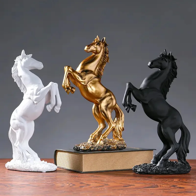Horse Resin Statue Horse Sculpture Tabletop Decorations, Home