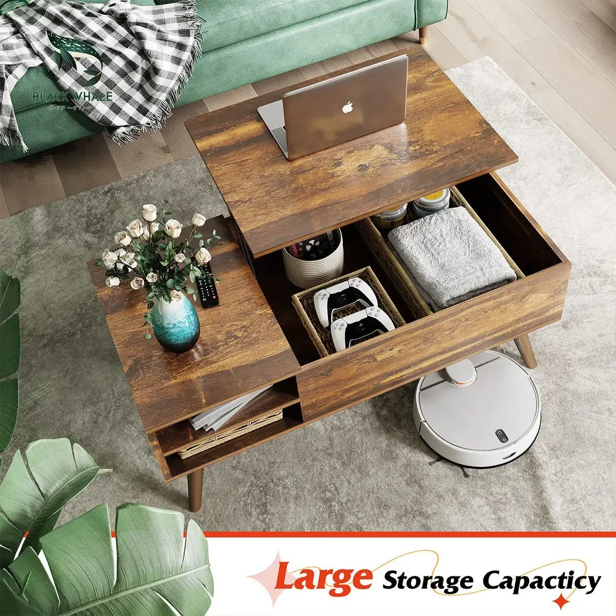 Cross border supply panel furniture factory, coffee table, simple storage, elevator living room