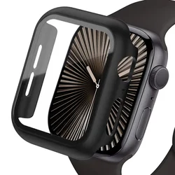 Matte Hard PC Bumper with Tempered Glass Screen Protector for Series 123 42MM (Black 02)