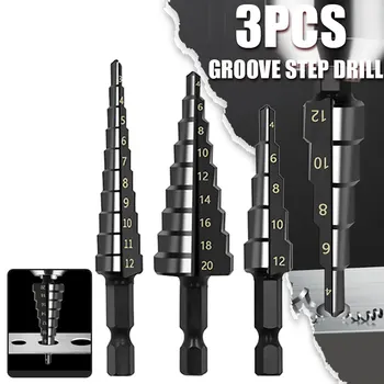 3Pcs HSS Step Drill Bit Set 1