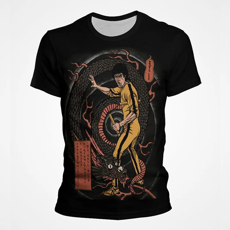 

2022 New Bruce Lee T Shirt Men Summer Short Sleeve 3D Print T-shirt Cool Boy Girl Kids Funny Tops Tee Male Clothes