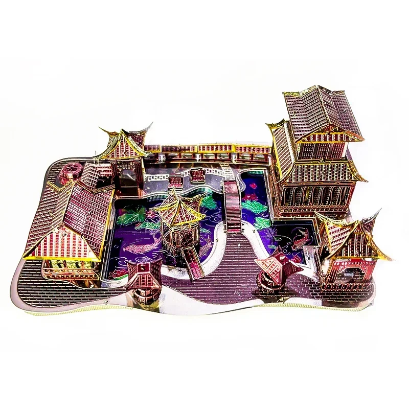 Exquisite Suzhou Garden 3D Metal Puzzle Kit - DIY Laser-Cut Jigsaw Toy