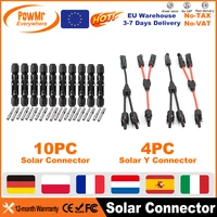 Connecteurs solaires PowMr 10 pièces, 4 connecteurs solaires en Y mâle/femelle, connecteurs de câbles pour panneaux solaires, adaptés aux câbles de 2,5/4/6 mm² 1